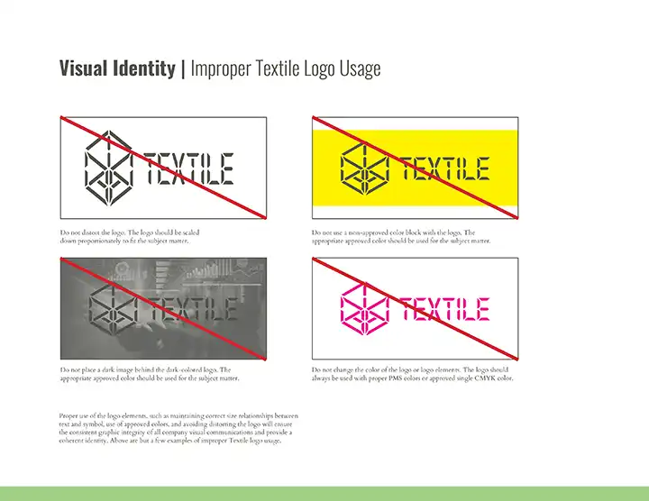 Textile - Visual Identity - Improper Logo Usage